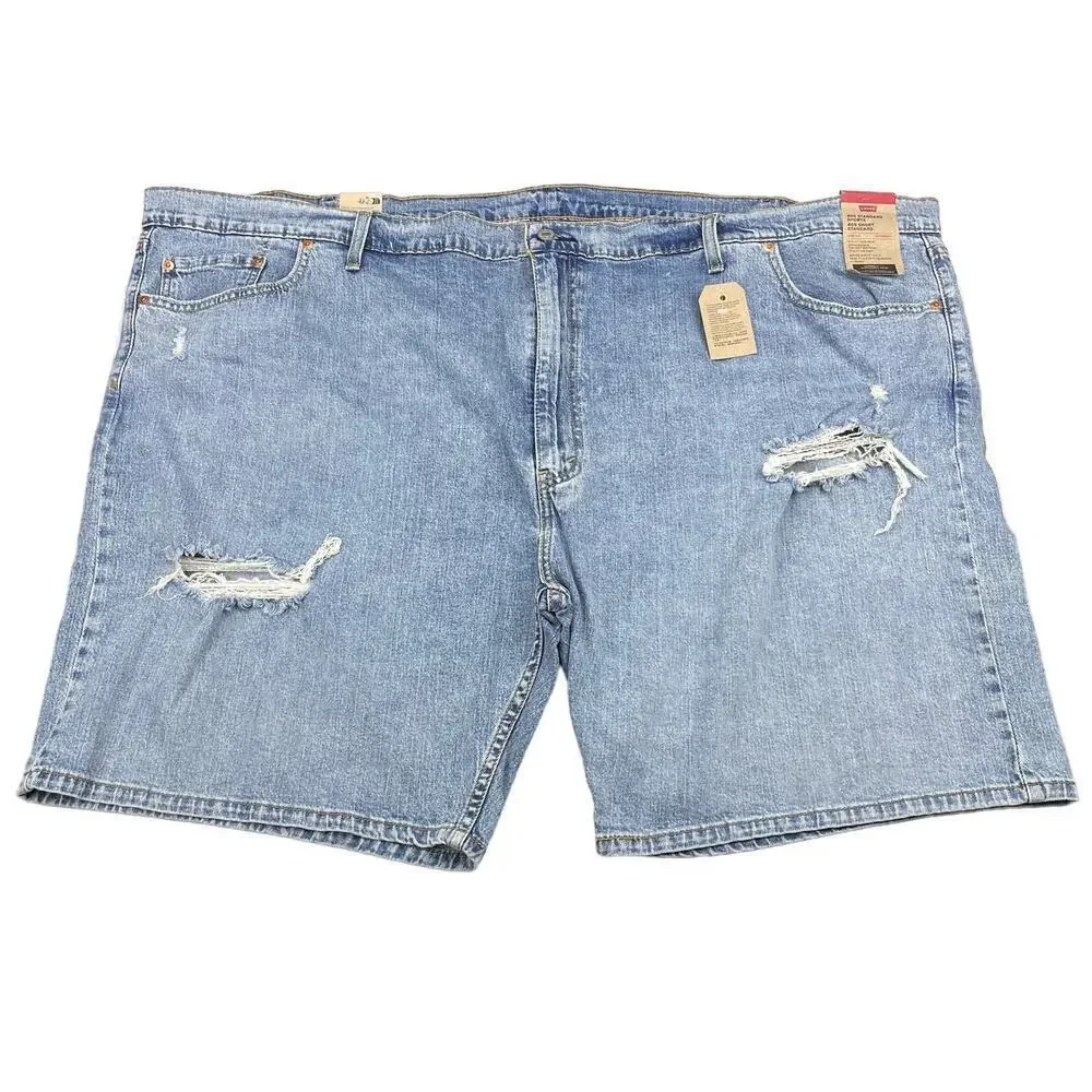 NWT LEVI'S 405 Standard Denim Shorts Sz 58 Distressing